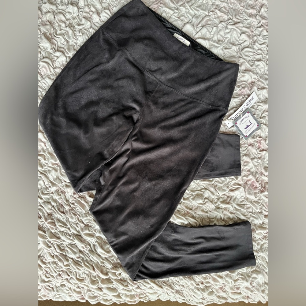 NWT- Faux suede - wide waistband pants Sz M-L. Sooo comfortable- dress it up!
